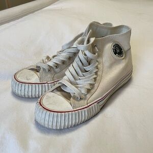 PF Flyer Hi Top Cream Off White Sz 8